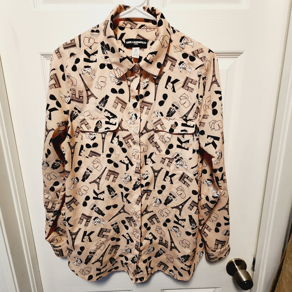 Karl Lagerfel Paris Printed Blouse Small